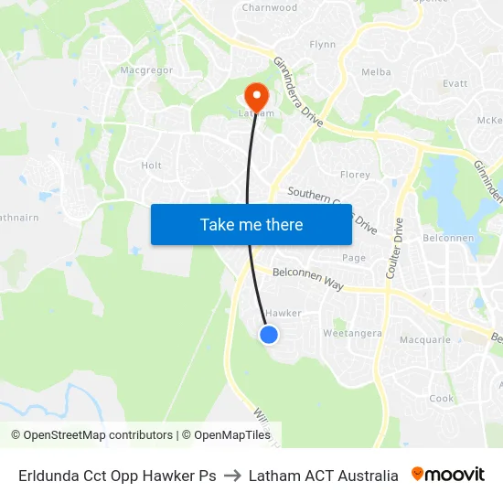 Erldunda Cct Opp Hawker Ps to Latham ACT Australia map