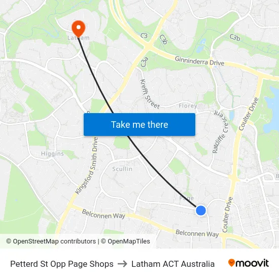 Petterd St Opp Page Shops to Latham ACT Australia map