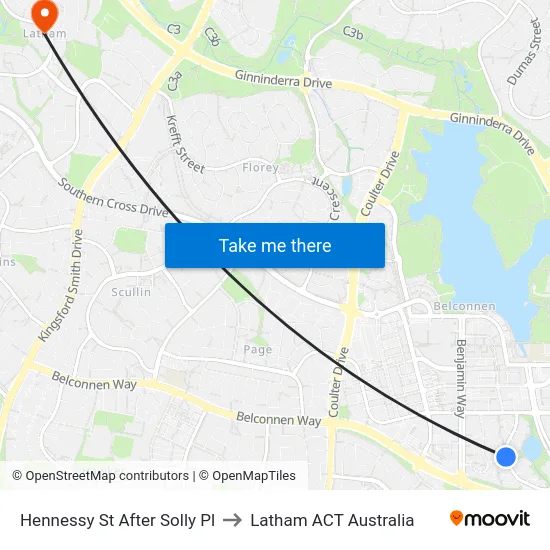 Hennessy St After Solly Pl to Latham ACT Australia map