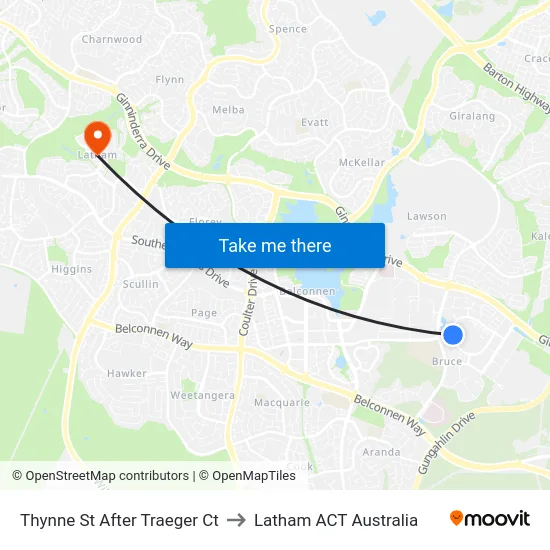 Thynne St After Traeger Ct to Latham ACT Australia map