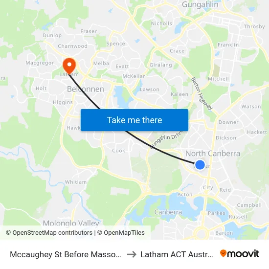 Mccaughey St Before Masson St to Latham ACT Australia map