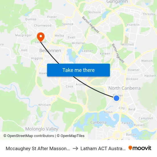 Mccaughey St After Masson St to Latham ACT Australia map