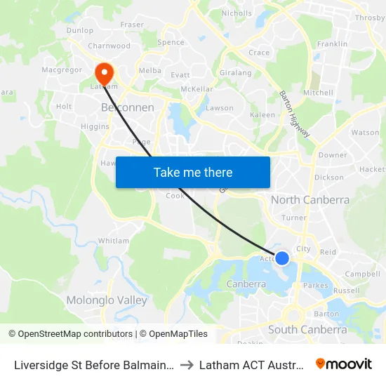 Liversidge St Before Balmain Cr to Latham ACT Australia map