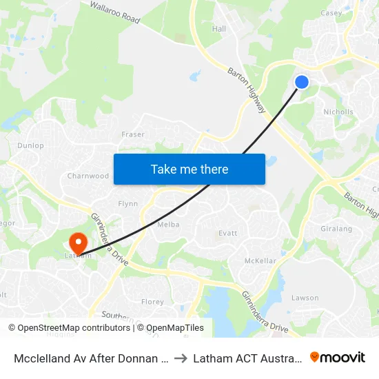 Mcclelland Av After Donnan St to Latham ACT Australia map