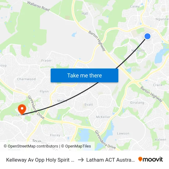 Kelleway Av Opp Holy Spirit Ps to Latham ACT Australia map