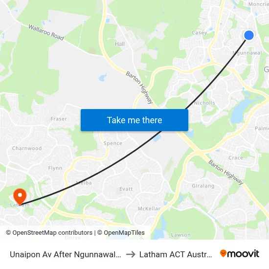 Unaipon Av After Ngunnawal Ps to Latham ACT Australia map