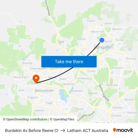 Burdekin Av Before Reeve Cl to Latham ACT Australia map
