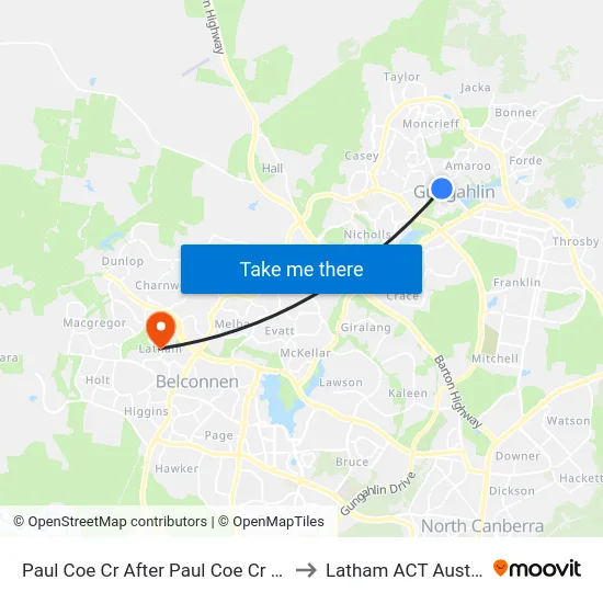 Paul Coe Cr After Paul Coe Cr Shops to Latham ACT Australia map