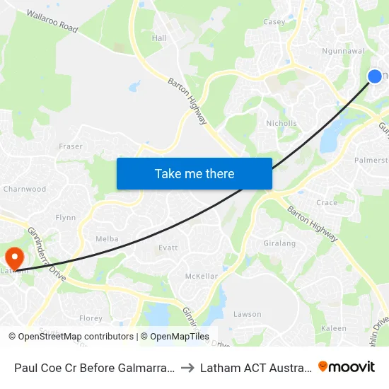 Paul Coe Cr Before Galmarra St to Latham ACT Australia map