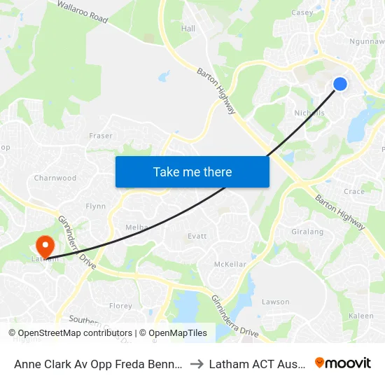 Anne Clark Av Opp Freda Bennett Cct to Latham ACT Australia map