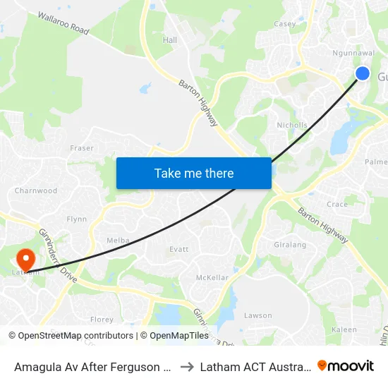 Amagula Av After Ferguson Cct to Latham ACT Australia map
