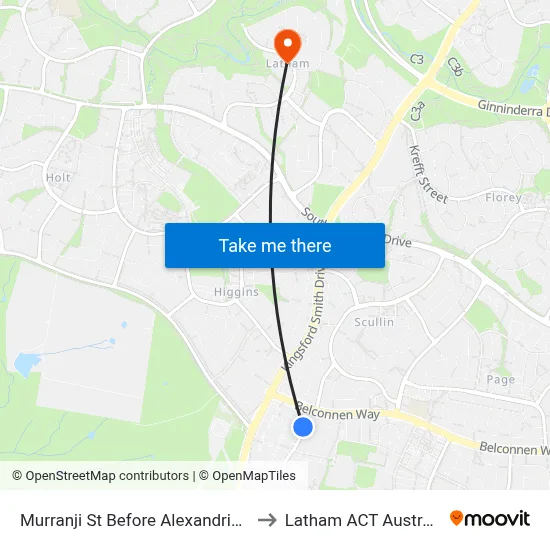 Murranji St Before Alexandria St to Latham ACT Australia map