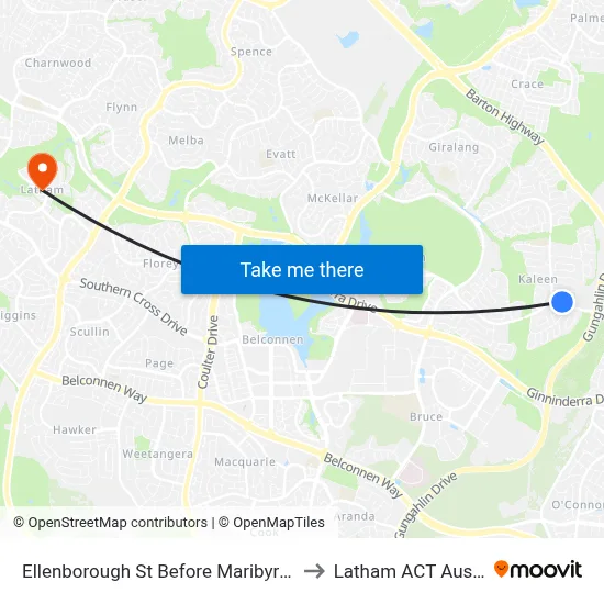 Ellenborough St Before Maribyrnong Av to Latham ACT Australia map