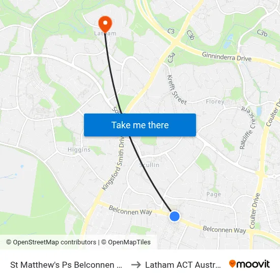 St Matthew's Ps Belconnen Way to Latham ACT Australia map