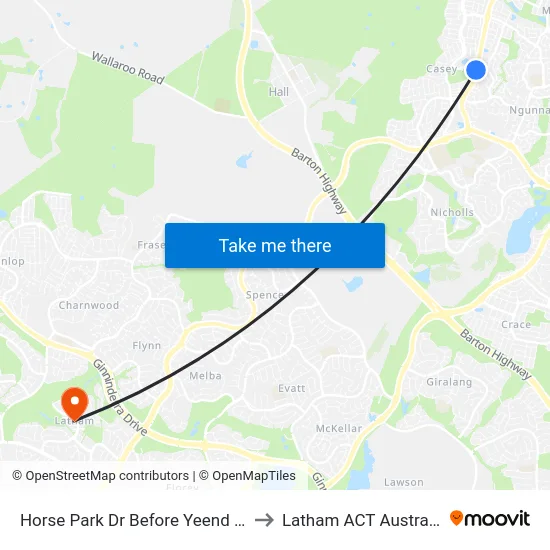 Horse Park Dr Before Yeend Av to Latham ACT Australia map