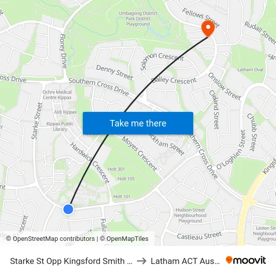 Starke St Opp Kingsford Smith School to Latham ACT Australia map