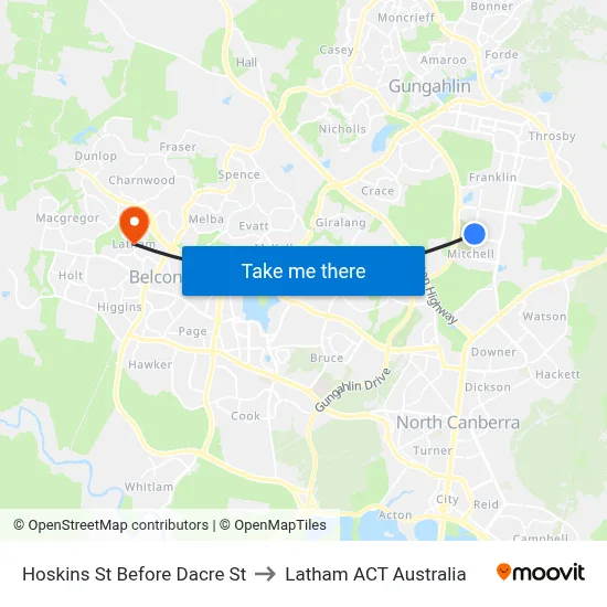 Hoskins St Before Dacre St to Latham ACT Australia map
