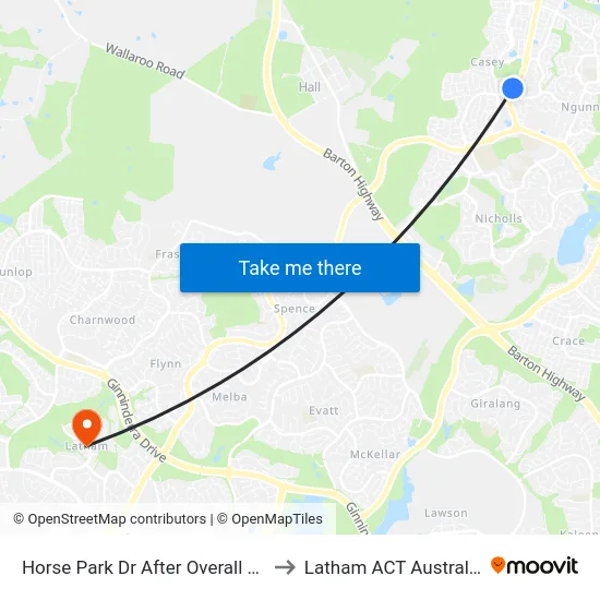 Horse Park Dr After Overall Av to Latham ACT Australia map