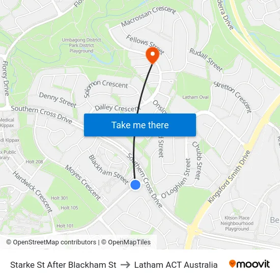 Starke St After Blackham St to Latham ACT Australia map