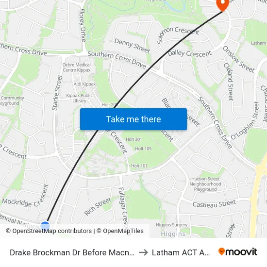 Drake Brockman Dr Before Macnaughton St to Latham ACT Australia map