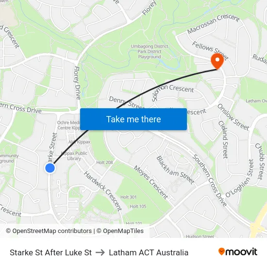 Starke St After Luke St to Latham ACT Australia map