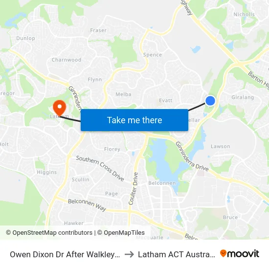 Owen Dixon Dr After Walkley Pl to Latham ACT Australia map