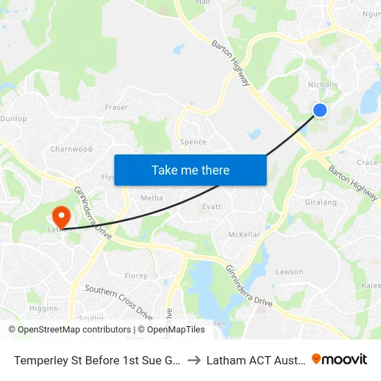 Temperley St Before 1st Sue Geh Cct to Latham ACT Australia map