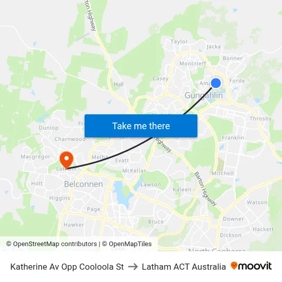 Katherine Av Opp Cooloola St to Latham ACT Australia map