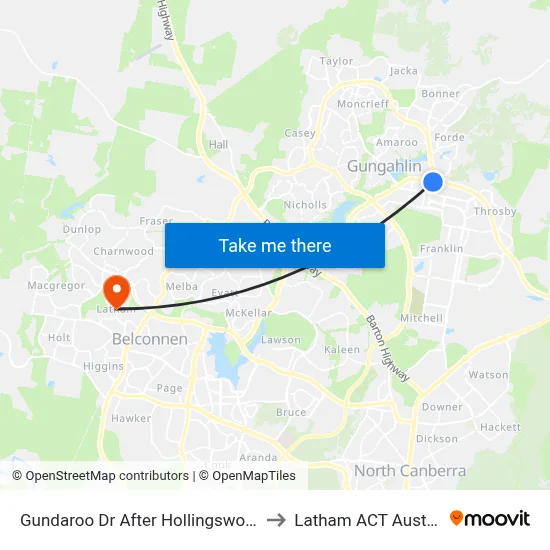 Gundaroo Dr After Hollingsworth St to Latham ACT Australia map
