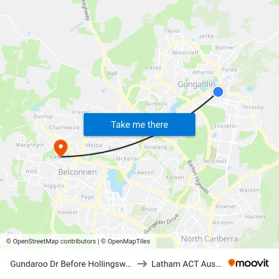Gundaroo Dr Before Hollingsworth St to Latham ACT Australia map