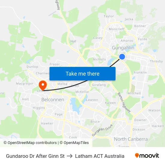 Gundaroo Dr After Ginn St to Latham ACT Australia map