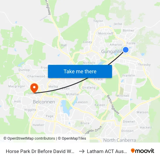 Horse Park Dr Before David Walsh Av to Latham ACT Australia map