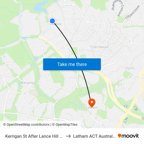 Kerrigan St After Lance Hill Av to Latham ACT Australia map