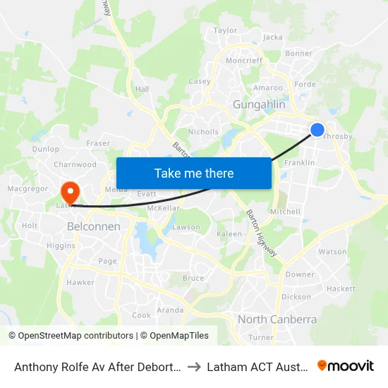 Anthony Rolfe Av After Debortoli St to Latham ACT Australia map