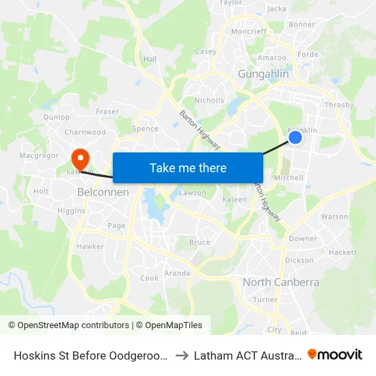 Hoskins St Before Oodgeroo Av to Latham ACT Australia map