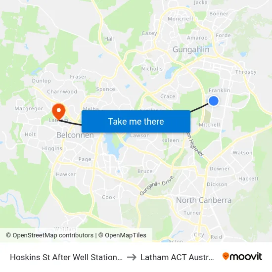 Hoskins St After Well Station Dr to Latham ACT Australia map