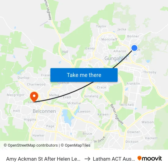 Amy Ackman St After Helen Leonard Cr to Latham ACT Australia map