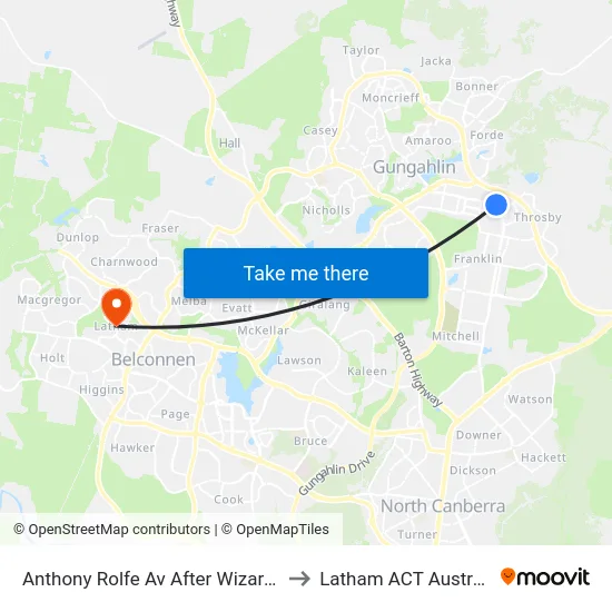 Anthony Rolfe Av After Wizard St to Latham ACT Australia map