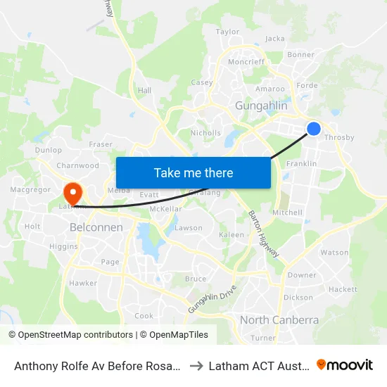 Anthony Rolfe Av Before Rosanna St to Latham ACT Australia map