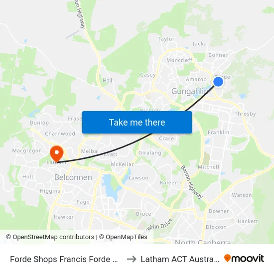 Forde Shops Francis Forde Bvd to Latham ACT Australia map
