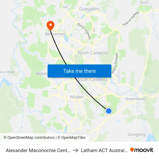 Alexander Maconochie Centre to Latham ACT Australia map