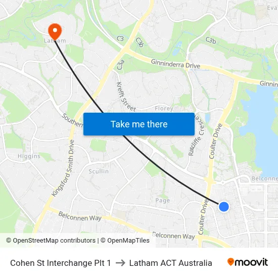 Cohen St Interchange Plt 1 to Latham ACT Australia map