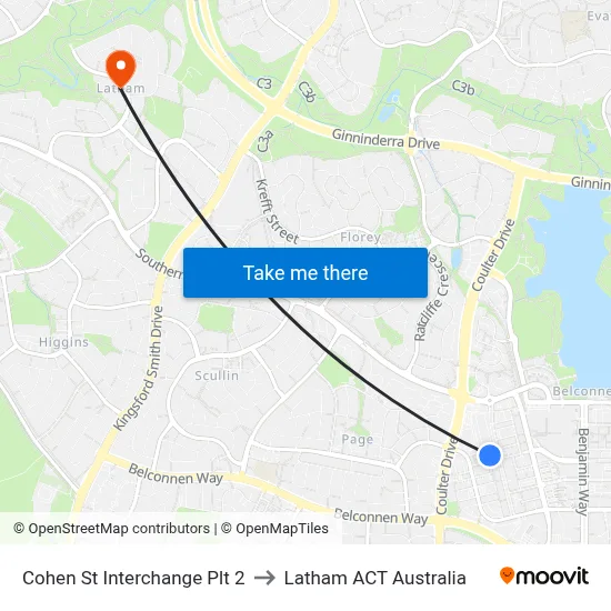 Cohen St Interchange Plt 2 to Latham ACT Australia map