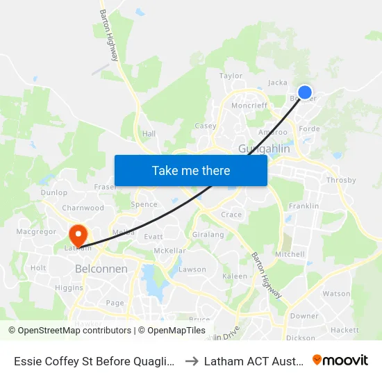 Essie Coffey St Before Quagliotti St to Latham ACT Australia map