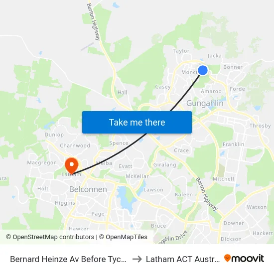 Bernard Heinze Av Before Tycho St to Latham ACT Australia map