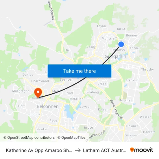 Katherine Av Opp Amaroo Shops to Latham ACT Australia map