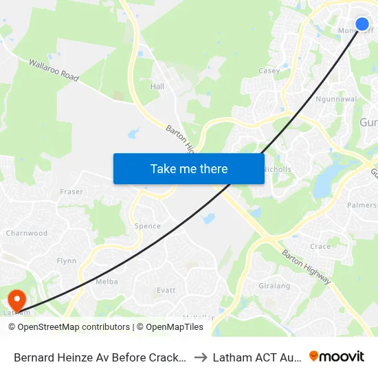 Bernard Heinze Av Before Crackajack Way to Latham ACT Australia map