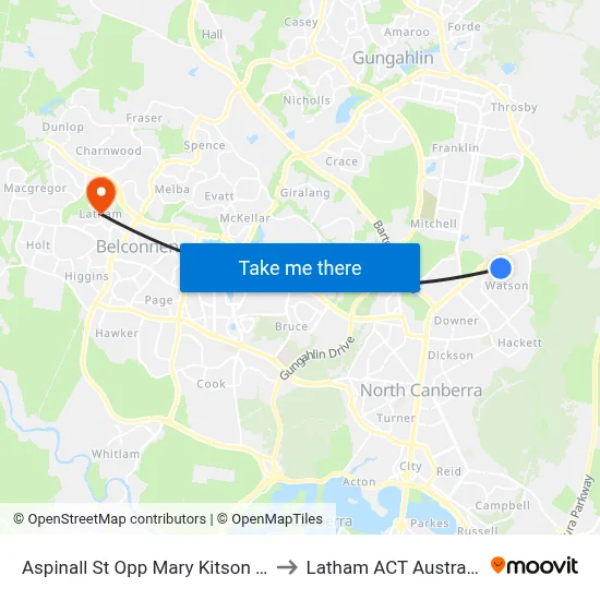 Aspinall St Opp Mary Kitson St to Latham ACT Australia map