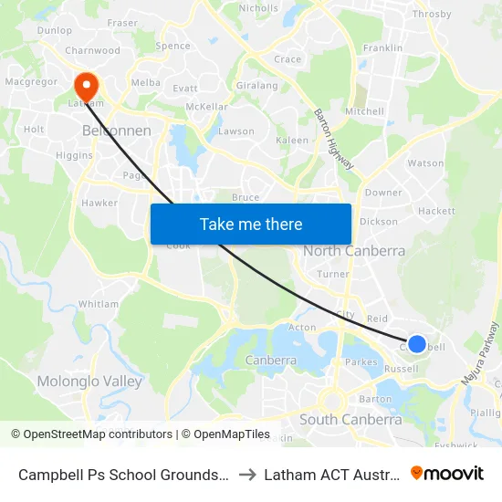 Campbell Ps School Grounds Sso to Latham ACT Australia map