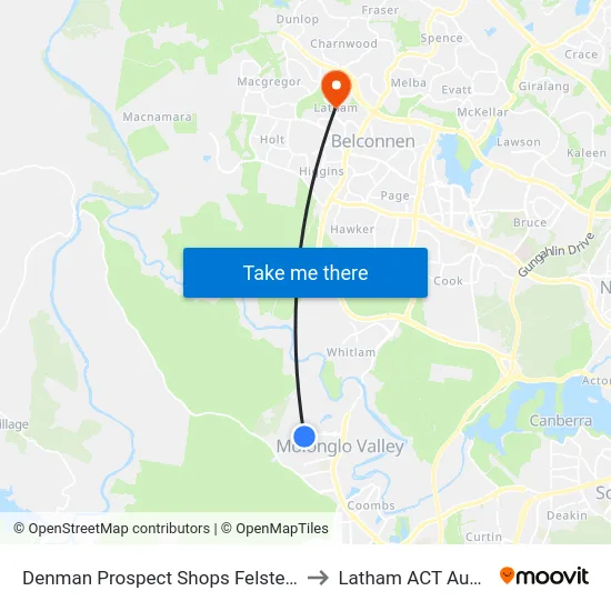 Denman Prospect Shops Felstead Vista to Latham ACT Australia map